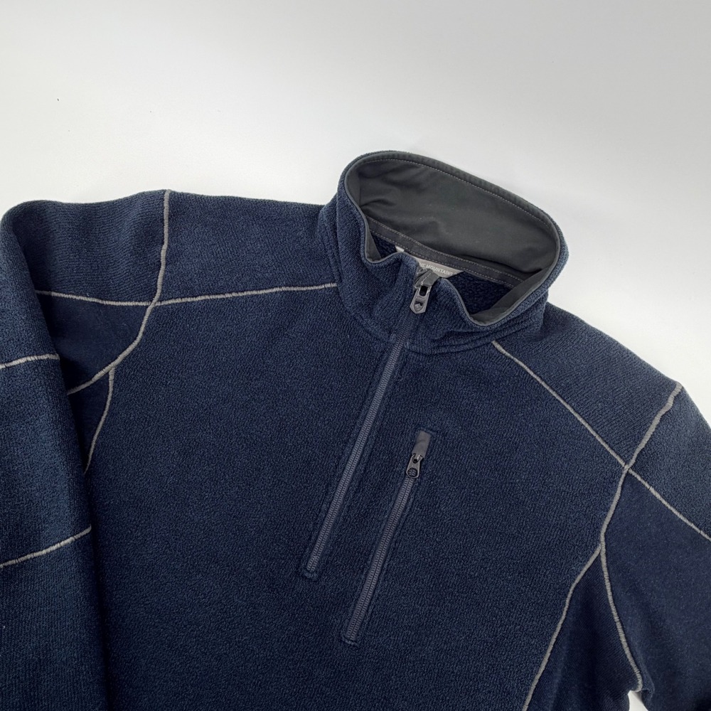 KUHL Revel 1/4 Zip Fleece Pullover Large Navy Blue Acrylic Blend Men